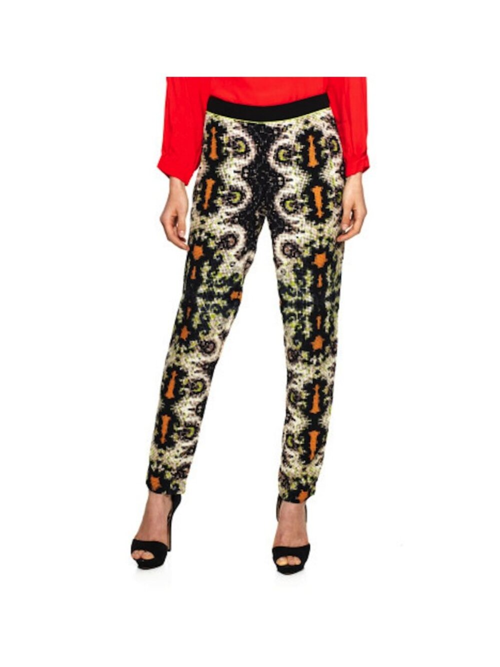 Sam & Lavi Carly Pant Mozzaico Print Silk Blend Welted Zipper NWT S